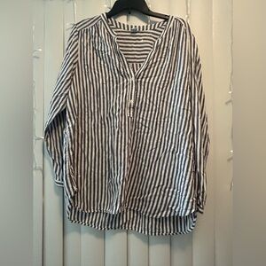 Old Navy Blue and White Striped Long Sleeve